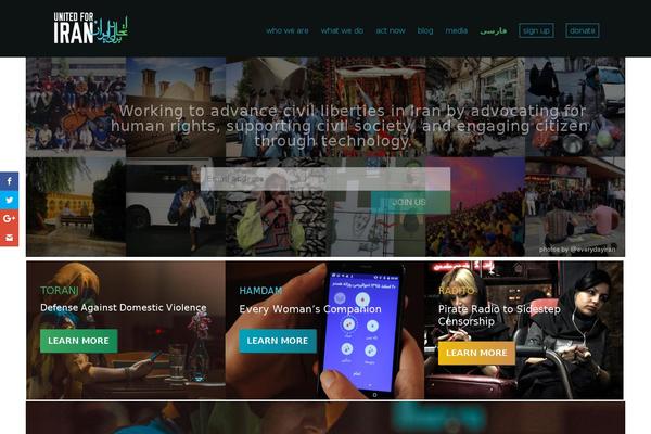 united4iran.org site used Ufi-wp-theme
