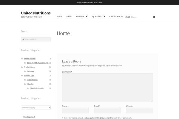 Site using Storefront Jetpack plugin