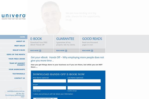 Univero theme site design template sample