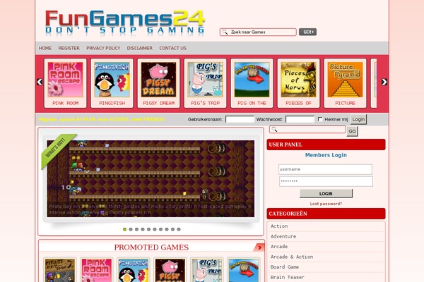 FunGames theme site design template sample