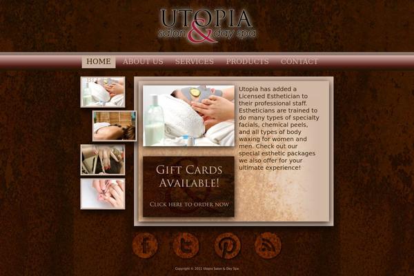 Utopia theme site design template sample