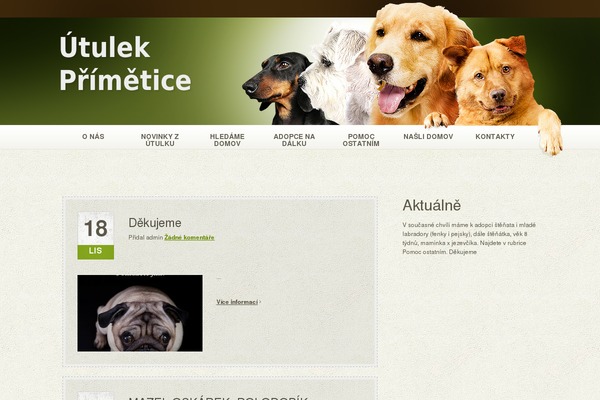 utulekprimetice.cz site used Theme1190