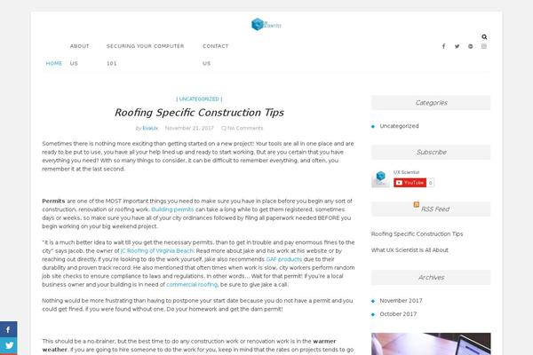 uxscientist.com site used Twenty Seventeen