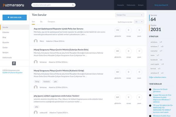 uzmansoru.com site used Qaengine-v1.5.1