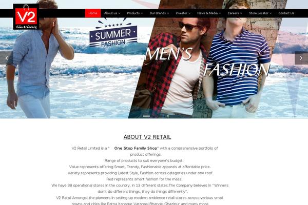 V2 theme site design template sample