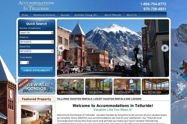 vacationtelluride.com site used Parkcity