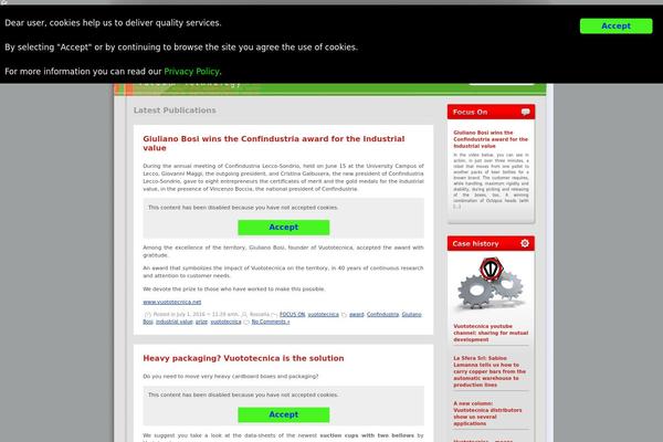 Site using Ginger - EU Cookie Law plugin