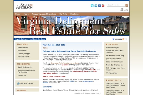 vadelinquenttaxsale.com site used Sandsanderson2011