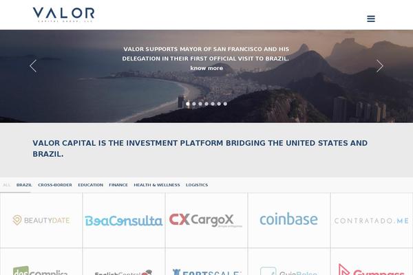 Valor theme site design template sample