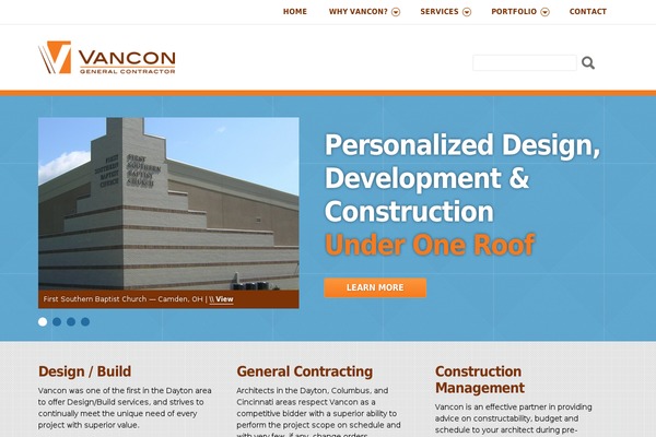 Vantage theme site design template sample