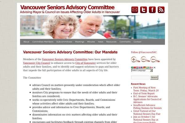 vancouverseniorsadvisory.ca site used Twentytencustom