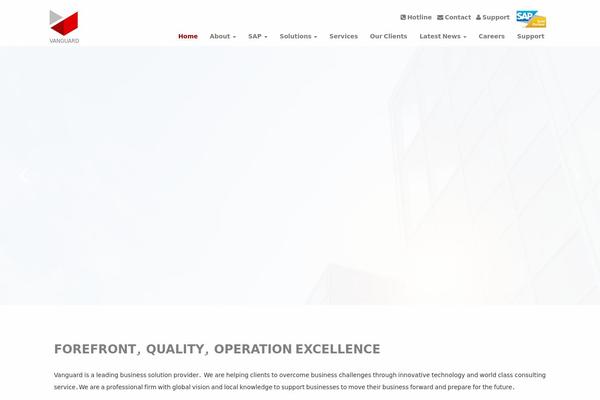 Vanguard theme site design template sample