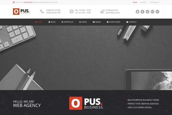 Opus theme site design template sample