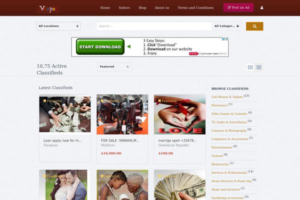 ClassifiedEngine theme site design template sample