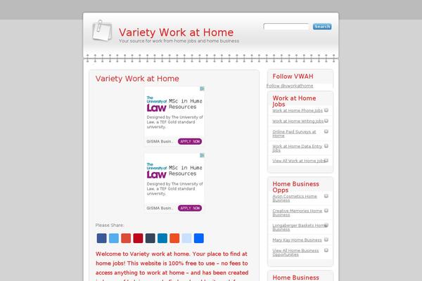 varietyworkathome.com site used Modern Notepad