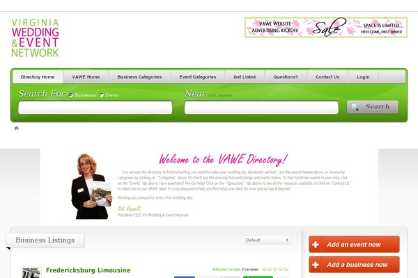 Vantage theme site design template sample