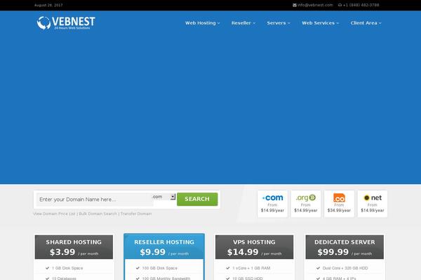 Ainex Host theme site design template sample