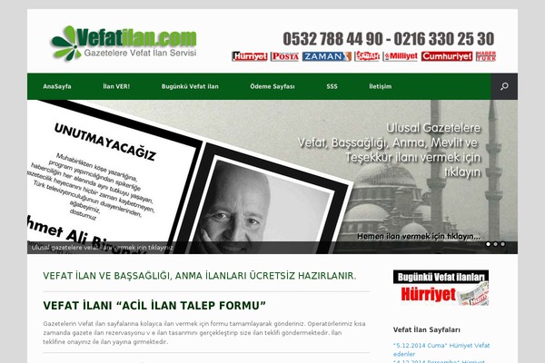 Vantage theme site design template sample