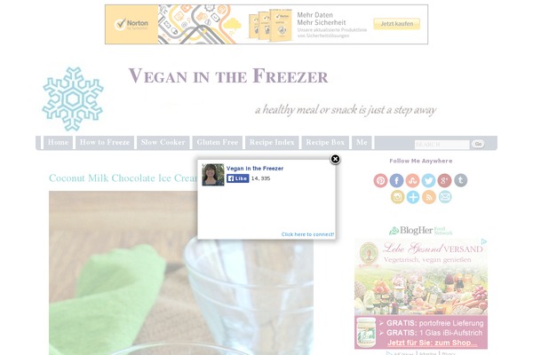 veganinthefreezer.com site used Foodiepro-v420