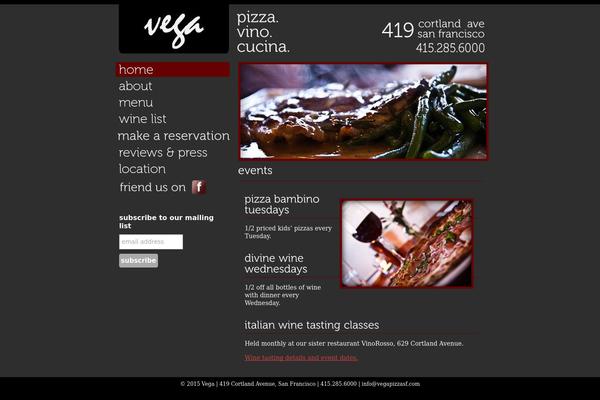 Vega theme site design template sample