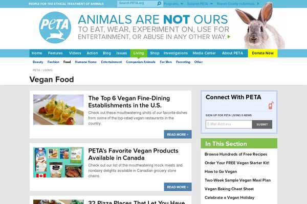 vegcooking.com site used Peta