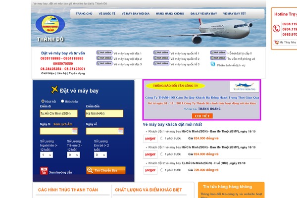 vemaybaythanhdo.com site used Travel-theme