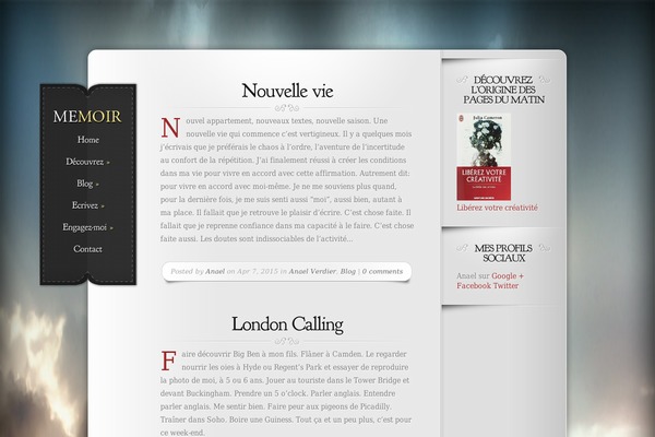 Memoir theme site design template sample