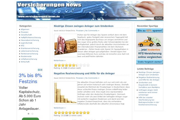 versicherungen-news.de site used Finanzen