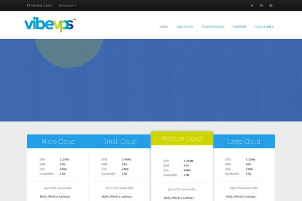 vibevps.com site used Bluehost