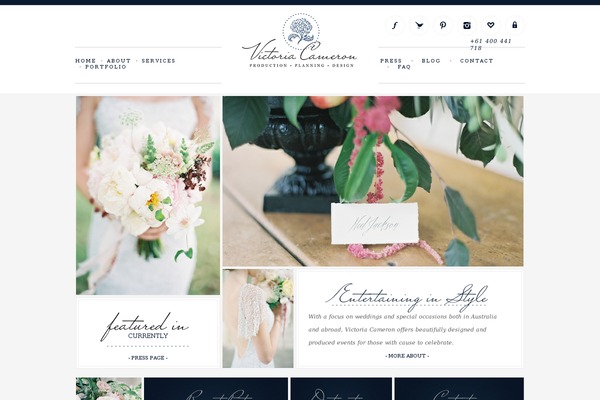 victoriacameron.com site used Flotheme-core