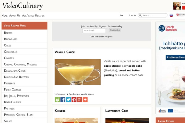 videoculinary.com site used Recipe-child