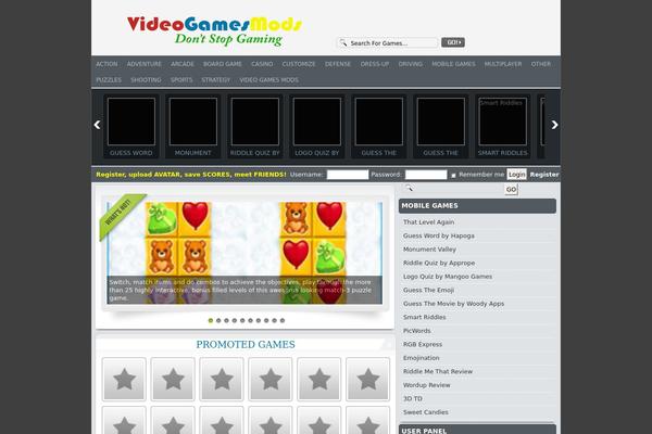 FunGames theme site design template sample