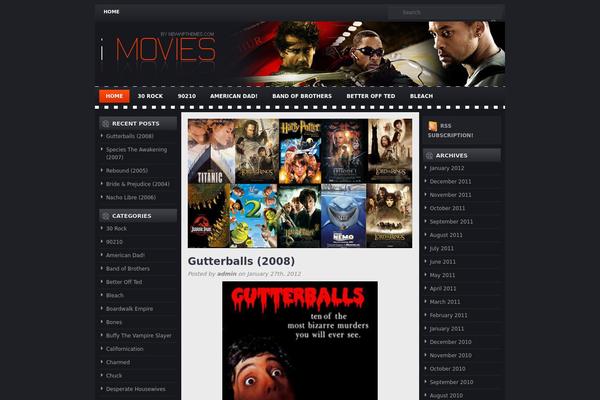iMovies theme site design template sample