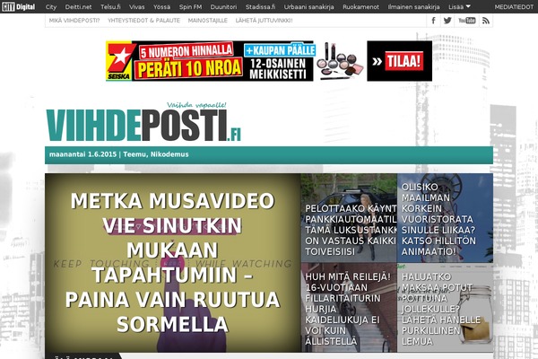 viihdeposti.fi site used Hot Topix