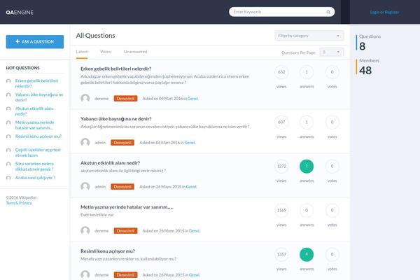 QAEngine theme site design template sample