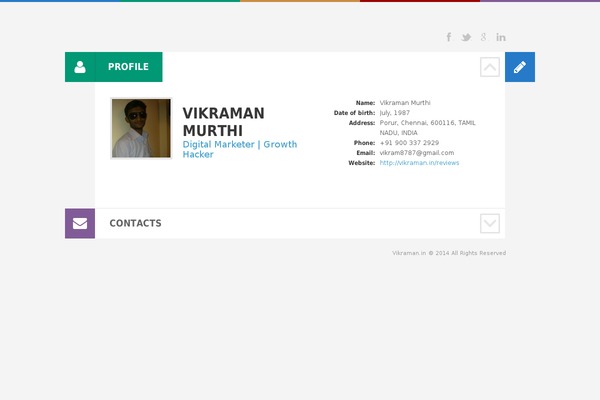 Cv theme site design template sample