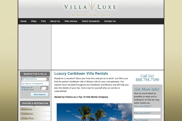 Villa theme site design template sample