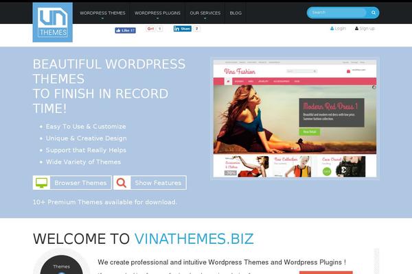 Vina theme site design template sample