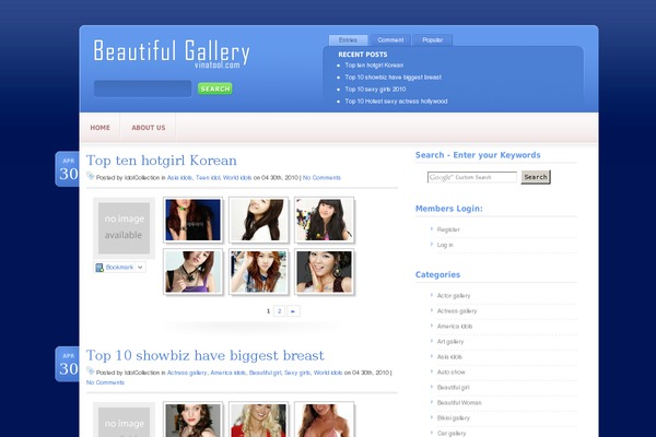 Gallery theme site design template sample
