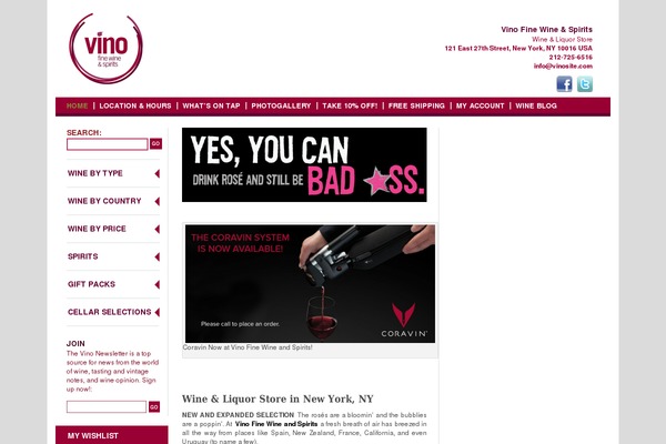 Vino theme site design template sample