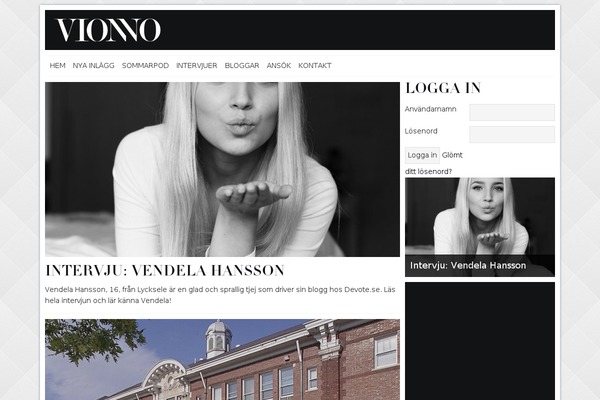 vionno.se site used Blogjr-portfolio
