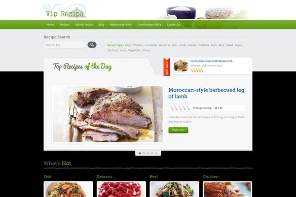 Food Recipes theme site design template sample