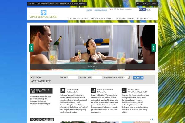vipstylevacation.ca site used Fusion Theme