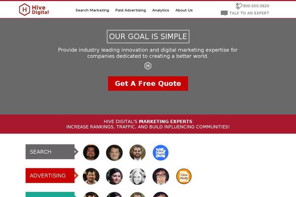 Hive theme site design template sample