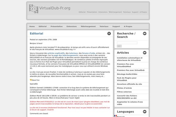virtualdub-fr.org site used Wp-multiflex-5