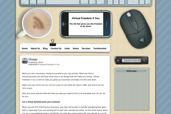 Coffee-desk theme site design template sample