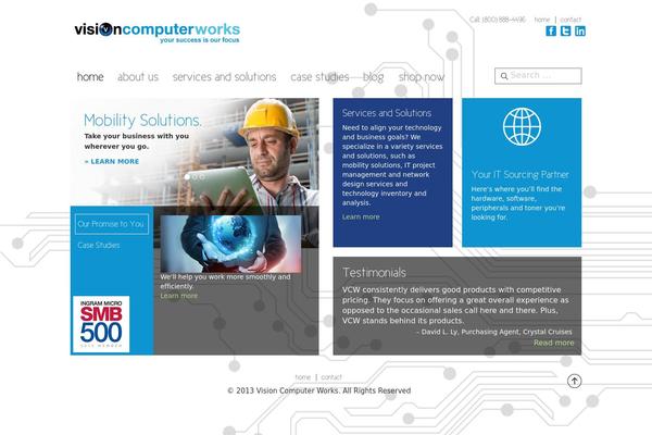 Vision theme site design template sample