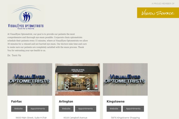 visualeyesoptometrists.com site used Multi-loc-landing