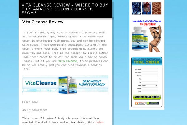 vitacleanse.co.uk site used The 411 Pro