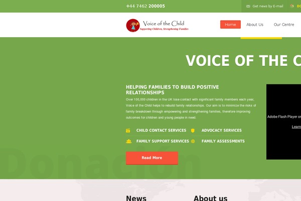 Donation theme site design template sample